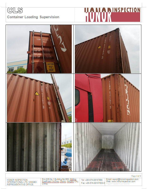 Loading supervision Report in NingBo