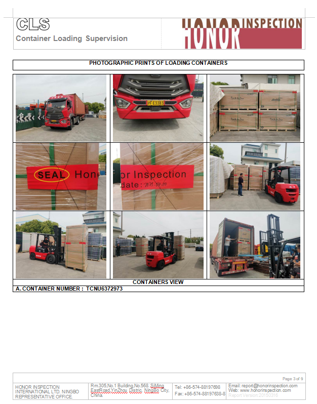 Loading supervision Report inChina